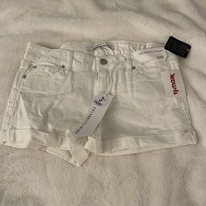 White jean shorts
